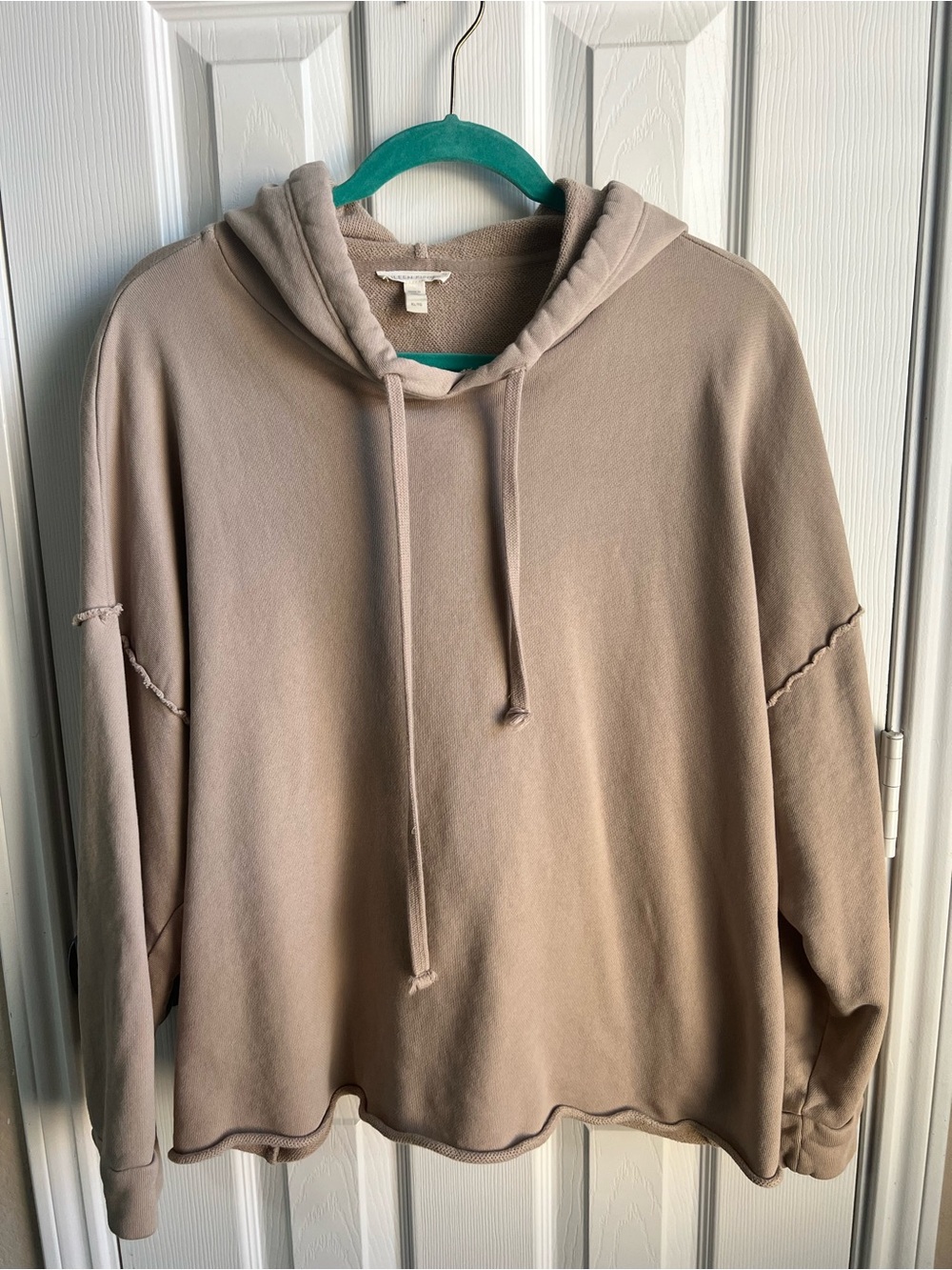 Eileen Fisher Taupe Crewneck Hoodie Sweater